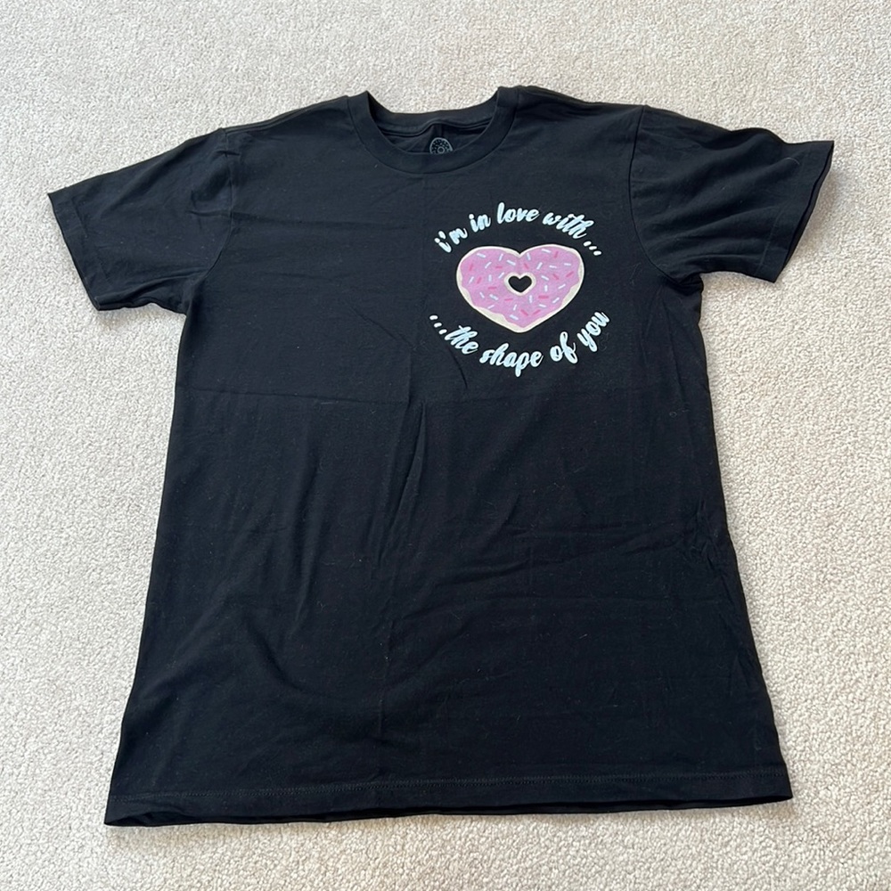 Muscles and donuts ‘I’m in love with the shape of you’ donut graphic t shirt